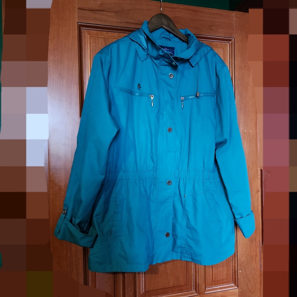 Teal Mackintosh Parka Coat EUC